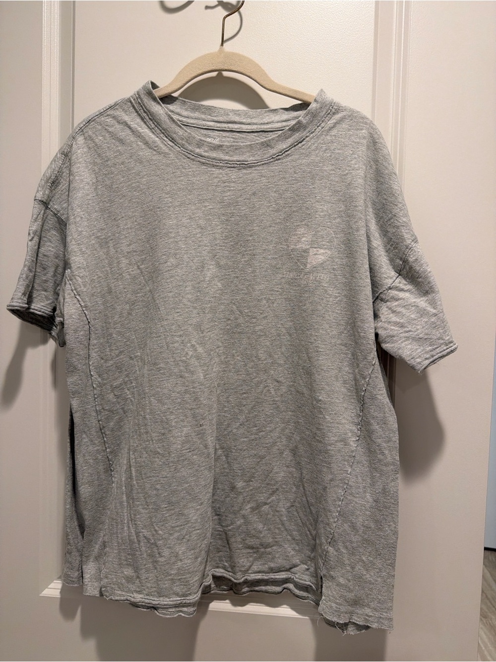 aerie Light Gray Short-Sleeve Crewneck Tee